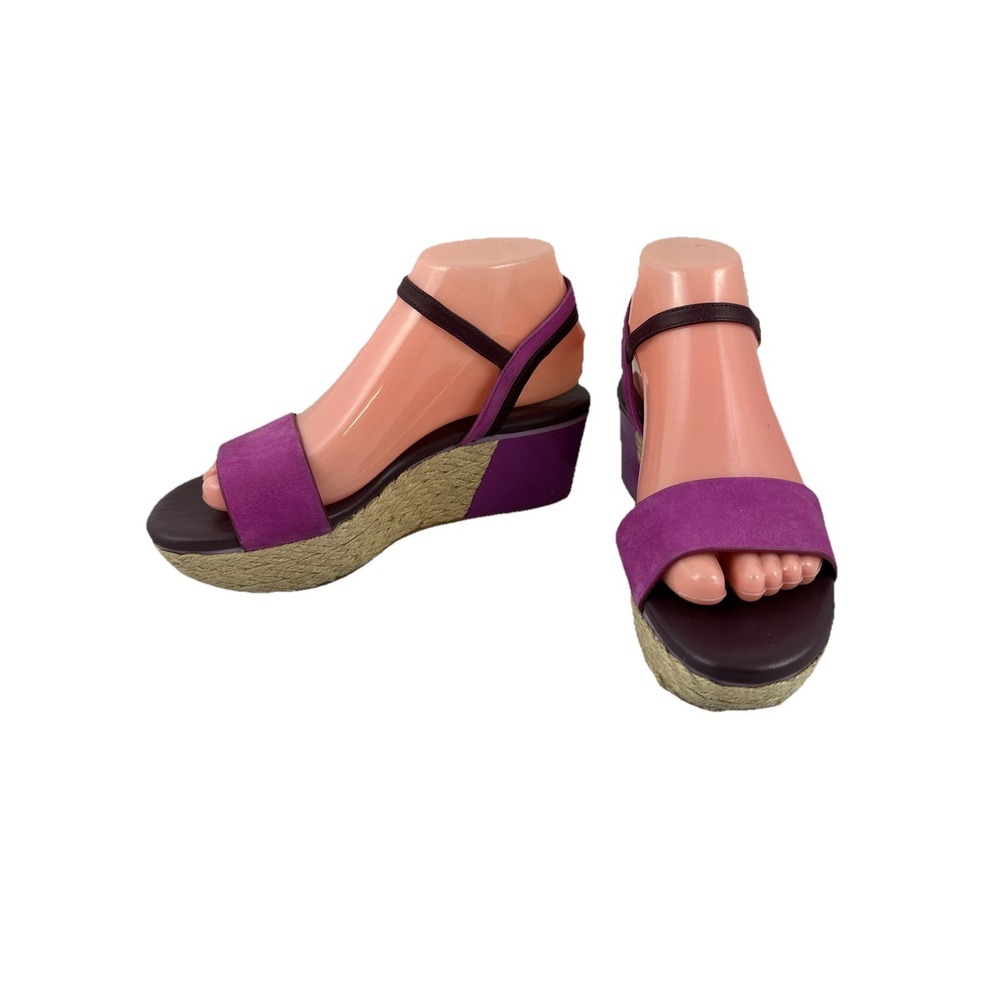 Cole Haan Womens 7B Arden Wedge Espadrille Platform sandals Purple Fuschia